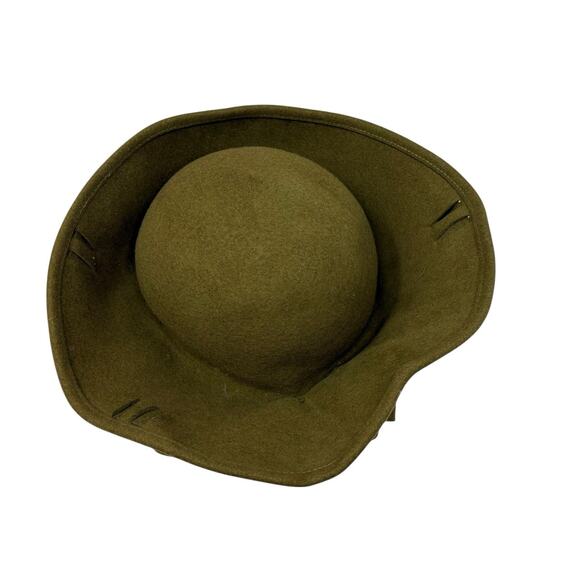 Vintage Mr. John Olive Wool Felt Studded Hat Avant Garde Art-to-Wear Sz S 7-3/8 main image 5